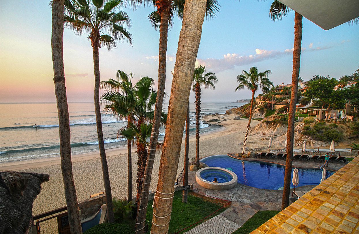 The Cabo Surf Hotel is perfectly poised between cool, sophisticated San Jose and party central in Cabo San Lucas. But the good vibes at the hotel may cause you to stay put in the pool!