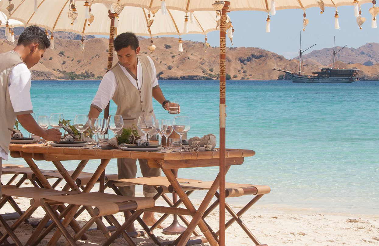 A secluded beach picnic