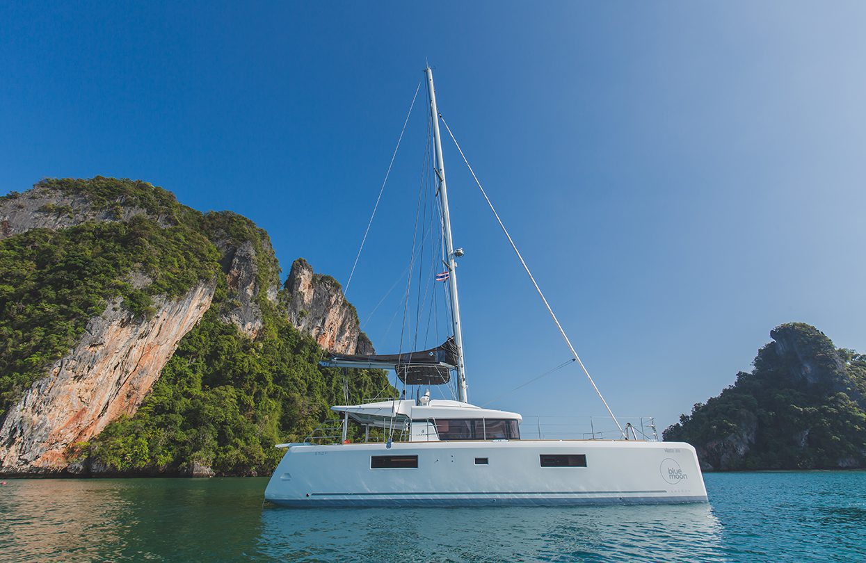 The Blue Moon catamaran at Phang-nga, Photo - Wan Tse, Simpson Yacht Charter