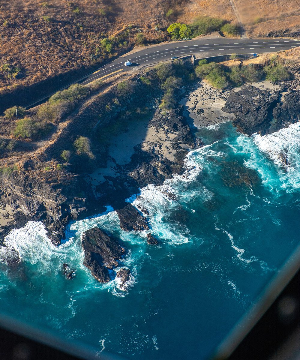 Sweeping seaside roads ring the island (best seen from a helicopter flight)