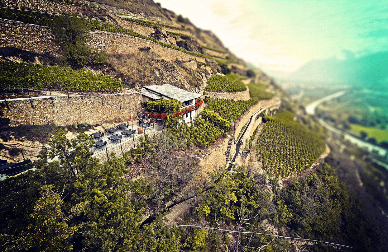 Magical stop along the Bisse de Clavau, la Guerite Brulefer invites you to discover the wines of Bonvin estate, image credit Switzerland Tourism